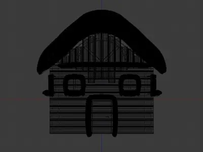 Snowy Log Cabin Low-poly 3D model