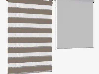 Animated roller blinds with automatic width adjustment 3D model