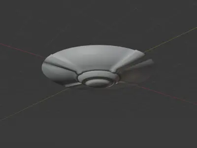 space saucer textured basic rig and animation Low-poly 3D model
