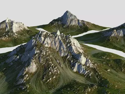 Green Mountain Pack Low-poly 3D model