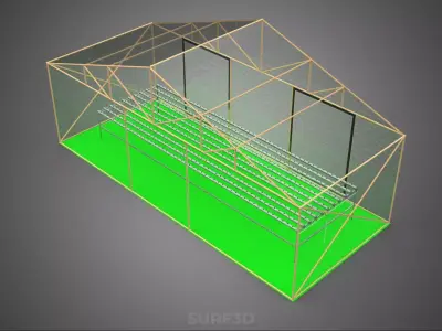 GARDEN HYDROPONIC AEROPONIC GREENHOUSE HOTHOUSE GLASSHOUSE FARM 3D model