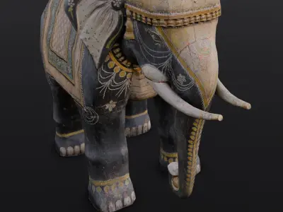 Professional Elephant Statue 3D Model Low-poly 3D model
