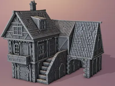 Extensive collection of medieval houses 3D print model