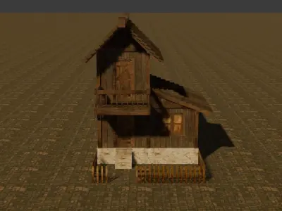 Medieval house nine 18 Low-poly 3D model