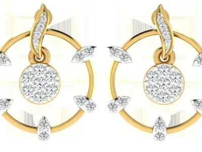 Women Pendant Earring Sets 3dm STL OBJ FBX Renders Details 3D print model 12
