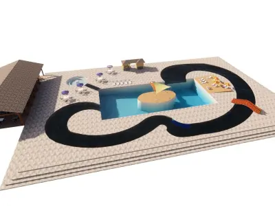 Swimming pool 3D model 13