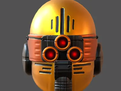 Gas mask helmet 3d model scifi Low-poly  Low-poly 3D model 381