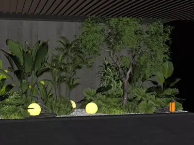 Courtyard plant landscape 3D model