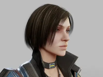 Female Sci Fi Soldier Low-poly 3D model purchase