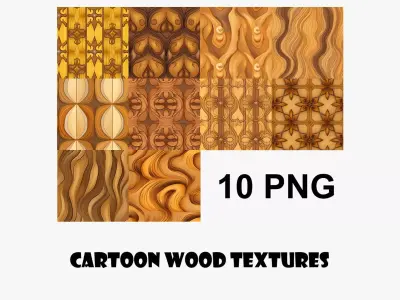 Cartoon Wood Textures Pack 07 - 10x PNG  Texture