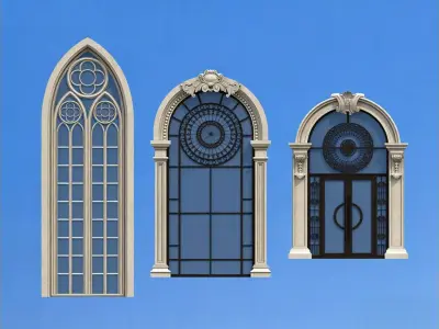 European-style doors and windows 3D model