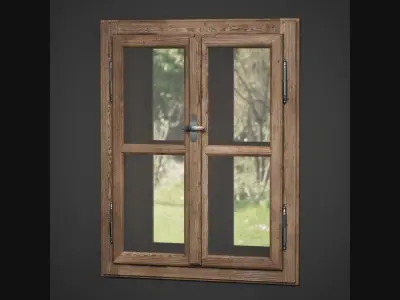 Small Wood Window 3D model