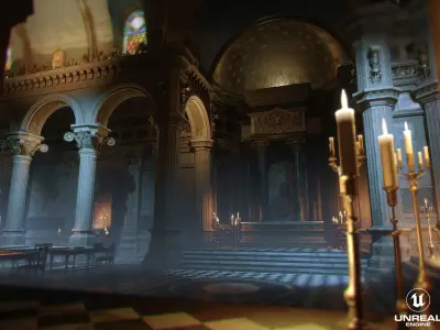 Dark Cathedral Low-poly 3D model
