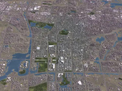 Yinchuan - 3D City Model Low-poly 3D model