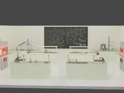 Laboratory floor plan of room 3D model