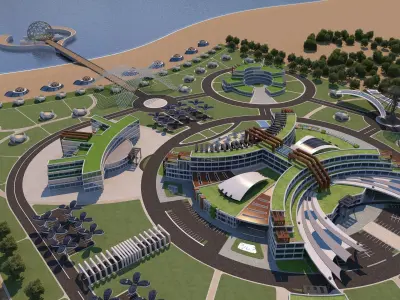 0179 - Tourist Resort Architecture 3D Project - 2D Drawing 3D model