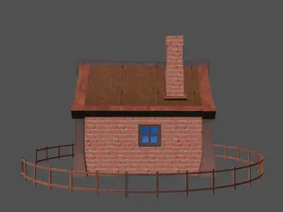 stylized medieval house 2 Low-poly 3D model