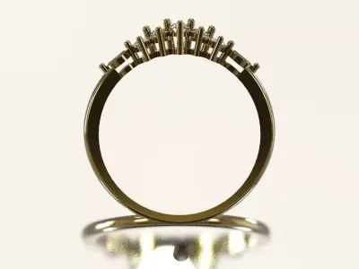 STl 3D Linear Pear-Cut Diamond Band Ring model jr00295 3D print model