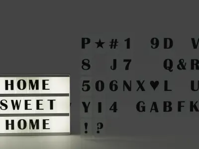 Lightbox light box that says you make me happy 3D model