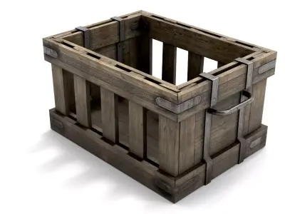 Ancient Wooden Box 1 Low-poly 3D model
