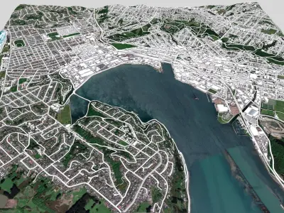 Cityscape Dunedin South Island of New Zealand 3D model