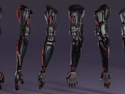 Robot Arm 3D Low-poly 3D model