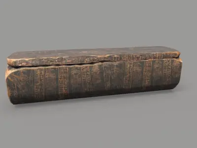Egyptian Wooden Coffin Low-poly 3D model