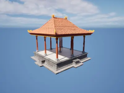 Bale Dangin or Daja Traditional Balinese Pavilion Prop 3D model