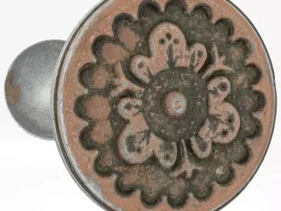 Door handle old Low-poly 3D model