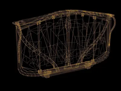 Billboard Game Ready room with lot of papers on wall Low-poly 3D model