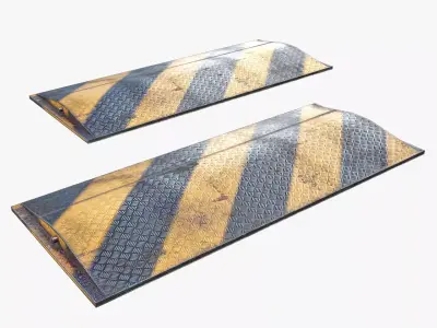 Traffic Speed Bump Low-poly 3D model