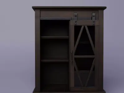 Wardrobe barn door cabinet 3D model