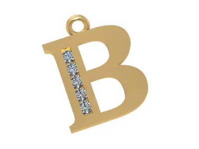 26 Alphabet pendant necklace charms 3dm models pack  3D print model