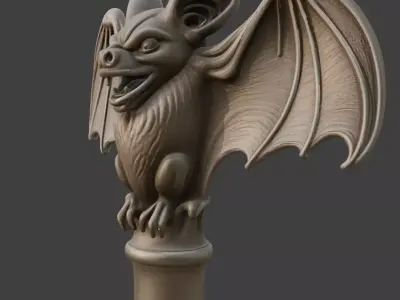 BAT CANE HANDLE 3D print model