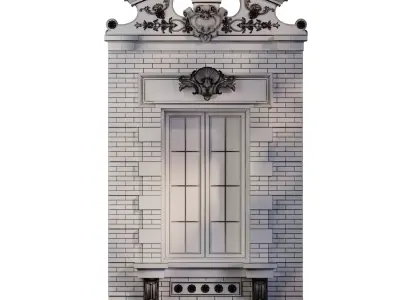 Classic Window Frame set 925 Low-poly 3D model
