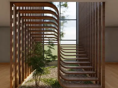 Stairs Low-poly 3D model