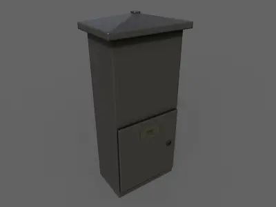 PBR Electric Box Black V4 Low-poly 3D model