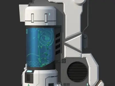 Sci-fi Plant Laboratory Container  Low-poly 3D model