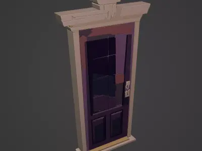 Medieval Door Low-poly 3D model 25