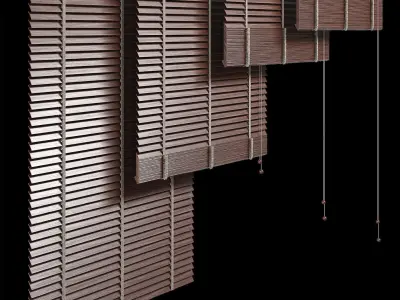 WOODEN JALOUSIE Low-poly 3D model