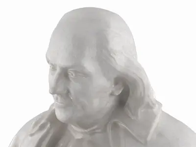 Franklin Bust Seated Pose Marble 