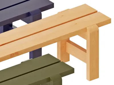 Hay Weekday Table and Bench 3D model