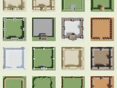 Collection of  Minecraft Walls  3D Model Pack