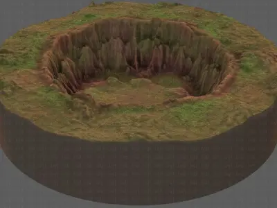 Cliff lowpoly V04 Low-poly 3D model