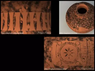 Greek Early Geometric No Subjects Col II Single Piece Pottery 3D model