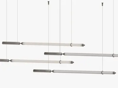 Solo Minimalist Strip Line Pendant Light 3D model