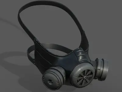 Gas mask helmet 3d model military combat fantasy  Low-poly 3D model