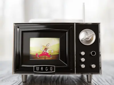 WAGO Vintage TV Lighter without the Lighter - Vintage - Retro TV Free 3D model