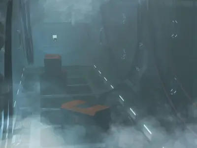 Scifi spaceship corridor 3D model