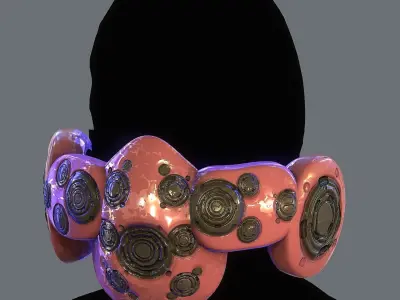 Gas mask helmet scifi Low-poly character art game space Low-poly Low-poly 3D model 2